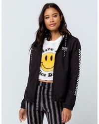vans kastle black womens windbreaker jacket
