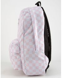 vans realm classic pink checkered backpack
