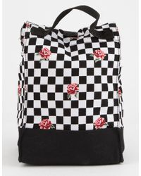 vans mow pink checkerboard lunch bag