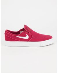nike red slip on shoes