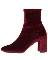 velvet booties low heel