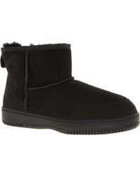 TK Maxx Ultra Short Sheepskin Boots in Black | Lyst UK