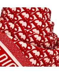 Dior All Over Logo Foulard in Red | Lyst