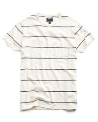 Todd Snyder - White Wide Stripe Classic Button Pocket Tee In Ecru for Men - Lyst