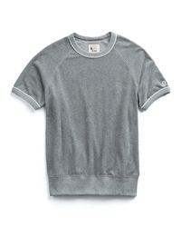 Todd Snyder Gray Short Sleeve Piped Terry Cloth Sweatshirt for men