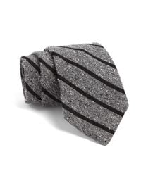 Todd Snyder - Gray Fulton Tie In Grey With Black Stripes for Men - Lyst