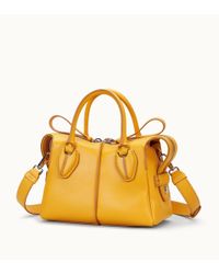 Tod's Leather D-styling Mini in Yellow | Lyst