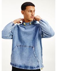 Tommy Hilfiger Popover-Jacke aus Denim mit Neon-Logo in Blau für Herren -  Lyst