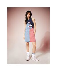 tommy jeans summer heritage dungaree dress