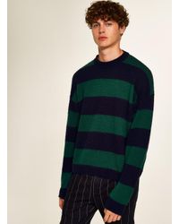 green and black striped sweater mens