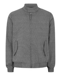 topman textured harrington pepper salt jacket grey gray
