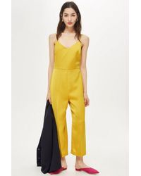mustard satin jumpsuit