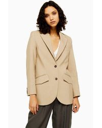 TOPSHOP Synthetic beige Ultimate Blazer By Boutique in Natural - Lyst