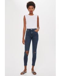 topshop washed black flap rip jamie jeans