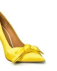 yellow heels with bow