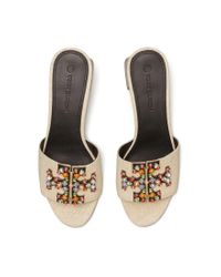 tory burch ines mid heel slide