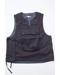 Engineered Garments Blue Cover Vest Dark Navy Highcount Twill for men