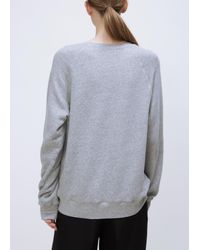 VIDEN Gray Oversized Crewneck Sweatshirt
