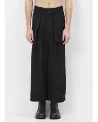 Yohji Yamamoto | Black Rucked Gab Pant for Men | Lyst