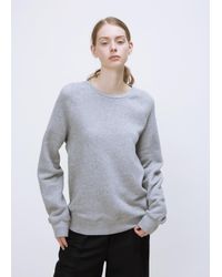 VIDEN Gray Oversized Crewneck Sweatshirt