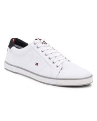 tommy hilfiger white canvas trainers