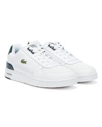 Lacoste Leather T-clip 120 4 Mens White / Green Trainers for Men - Lyst