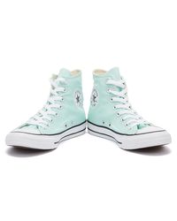 Converse Canvas All Star Hi Womens Ocean Mint Trainers in Green - Lyst