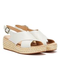 clarks white flat sandals