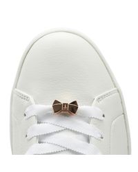 Ted Baker Leather Womens White Luoci Trainers - Lyst