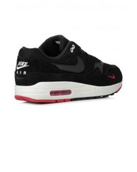Nike Leather Air Max 1 Mini Swoosh Bred in Black/Grey/Red (Black) for Men -  Lyst