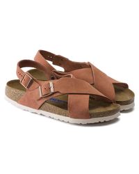 Semelle Souple Rouge Terre Vl Tulum Sandale Etroite Daim Birkenstock En Coloris Marron Lyst