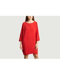 Vestido corto rojo de Cupro y viscosa elástica de Babarum United American  Vintage de color Rojo - Lyst