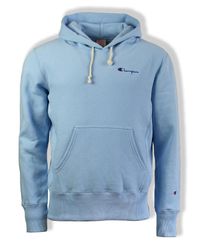 light blue reverse weave champion hoodie