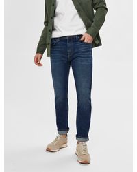 SELECTED Denim Slim Leon 3004 Dark Blue Jeans for Men - Lyst
