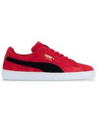 PUMA Suede Classic Trainers Ribbon Red Black for Men - Lyst