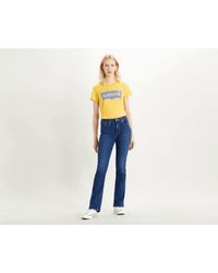 Pantalones corte bota tiro alto 725 Levi's de Tejido sintético de color  Azul | Lyst