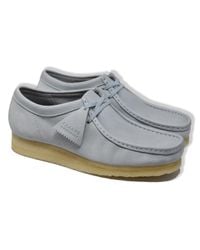 Light Blue Combi Wallabee Suede Shoes for Men