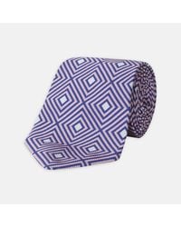 Turnbull & Asser Multicolor The Tomorrow Never Dies Pink And Purple Silk Tie for men