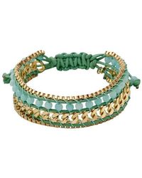 Pilgrim Gold Plated Green Bracelet