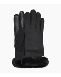Zwarte UGG Handschoenen SHEEPSKIN LOGO | Omoda