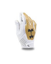 gold under armour football gloves