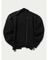 Raf Simons - Black Oversized Distorted Straight Necklined Sweater for Men - Lyst