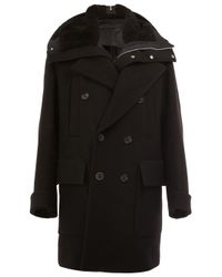 Juun.J - Black Shearling Hooded Coat for Men - Lyst
