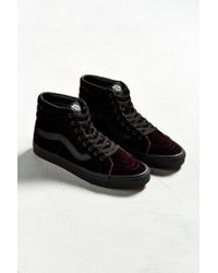 Vans Vans Sk8-hi Reissue Burgundy Velvet Sneaker in Black for Men - Lyst