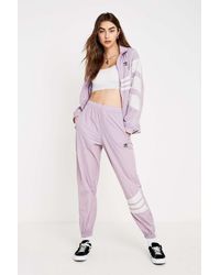 lilac adidas track pants