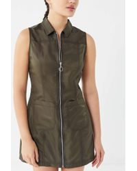Urban Outfitters Synthetic Uo Bailey O Ring Zip Front Mini Dress In Green Lyst Urban Outfitters Synthetic Uo Bailey O Ring Zip Front Mini Dress In Green Lyst