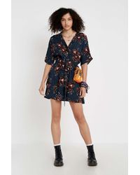urban outfitters blue floral dress
