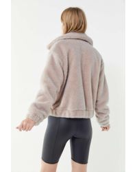 uo cropped teddy jacket