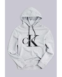 calvin klein grey hoodie mens