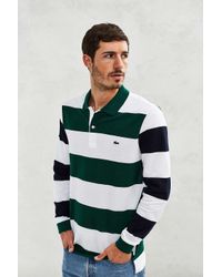 lacoste green long sleeve polo